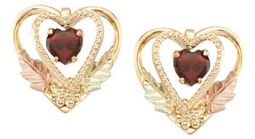 Coleman heart and garnet earrings