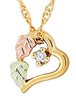 Mt Rushmore heart and diamond pendant