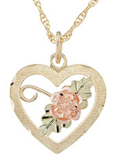 Coleman heart and rose pendant