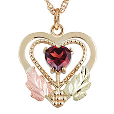 Coleman heart and garnet pendant
