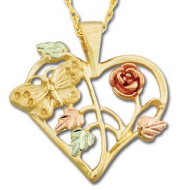 Landstroms heart and rose pendant